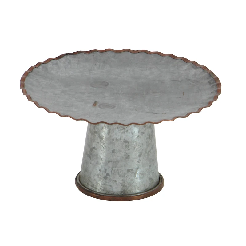 Gray Metal Farmhouse Cake Stand Set