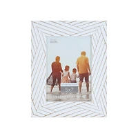 Expressions™ 5" x 7" White with Brown Lines Frame by Studio Décor®
