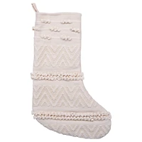 Hello Honey® 21" Cream Woven Cotton Blend Stocking