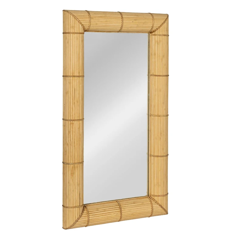 Hello Honey® 43" Natural Brown Bamboo Rectangular Wall Mirror