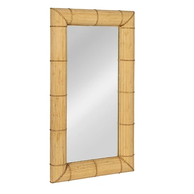 Hello Honey® 43" Natural Brown Bamboo Rectangular Wall Mirror