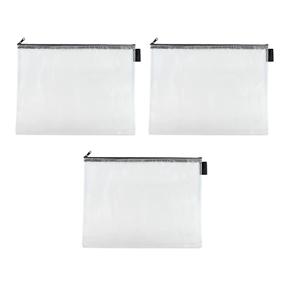 14" Gray Mesh Zipper Pouches by Simply Tidy®, 3ct.
