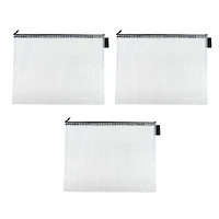 14" Gray Mesh Zipper Pouches by Simply Tidy®, 3ct.