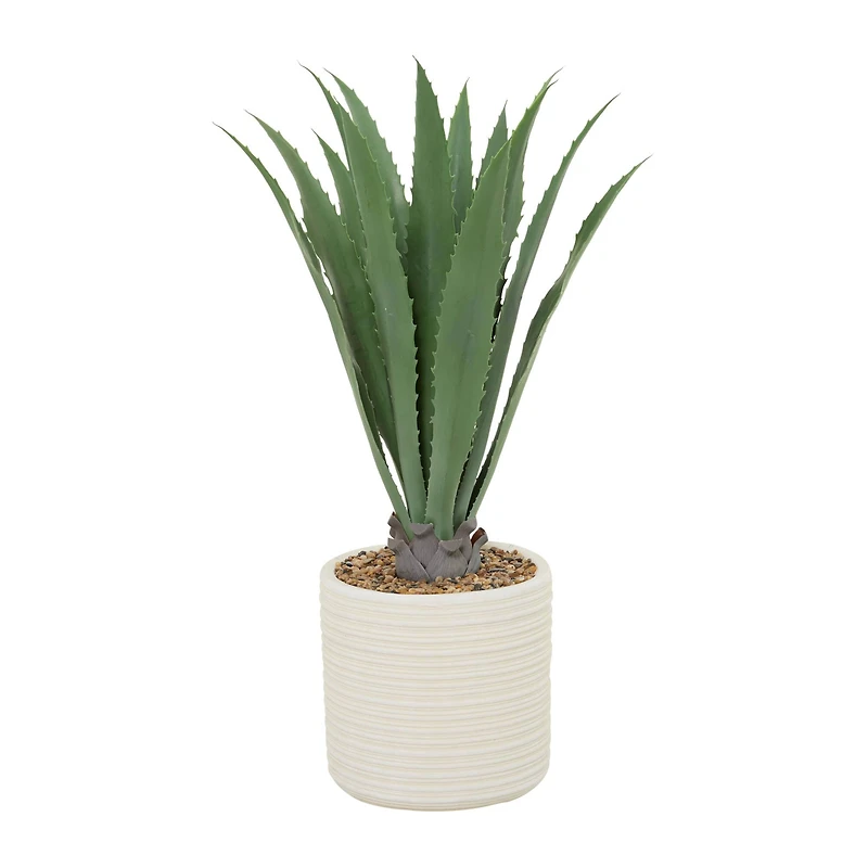 3.5ft. Potted White Plastic Contemporary Aloe Vera Artificial Foliage