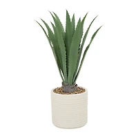 3.5ft. Potted White Plastic Contemporary Aloe Vera Artificial Foliage