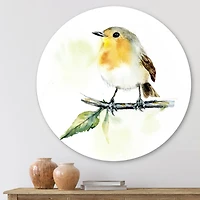 Designart - Little Robin Bird On A Branch