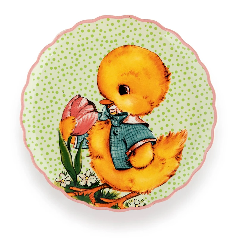 Mr. Cottontail 8" Scalloped Easter Plates Set