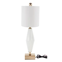 31" Gold Glass Transitional Table Lamp