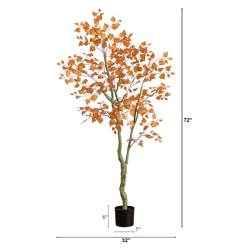 6ft. Autumn Birch Leaf Artificial Fall Tree