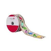 1.5" x 30ft. String Lights Wired Faux Linen Ribbon by Celebrate It®