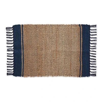 DII® French Blue With Natural Jute Stripes Hand-Loomed Rug, 2ft. x 3ft.