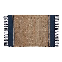 DII® French Blue With Natural Jute Stripes Hand-Loomed Rug, 2ft. x 3ft.