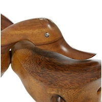 Brown Wood Farmhouse Sculpture, Duck 11" x 16" x 6"