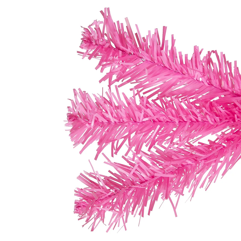 7ft. Pre-Lit Medium Pink Pine Artificial Christmas Tree, Clear Lights