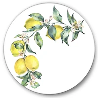 Designart - Branch of Yellow Lemons and Leaves II
