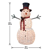 60" Crystal Snowman Decoration, Warm White LED Lights