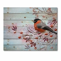 Designart - Two Bright Bird Bullfinch Bird Sitting On A Branch