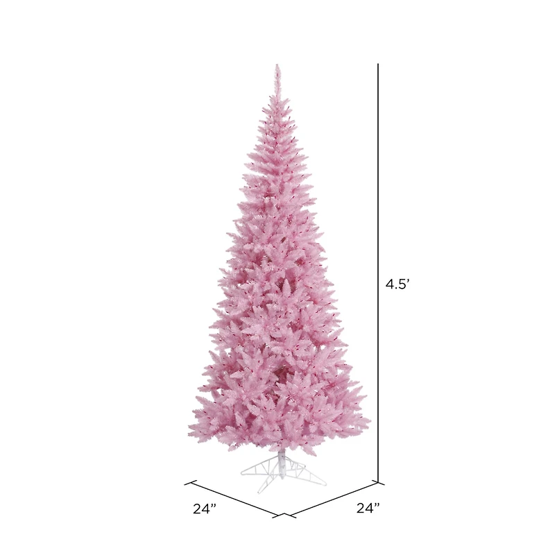 4.5ft. Unlit Pink Fir Slim Artificial Christmas Tree