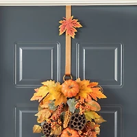 Glitzhome® 14" Fall Metal Acorn, Leaf & Pumpkin Wreath Hanger Set