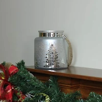 8" Reindeer & Tree Silhouette Pillar Candle Holder with Handle