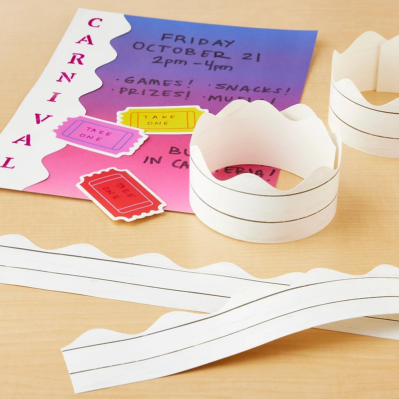 Back to Class Black & White Border Trim, 18ft.