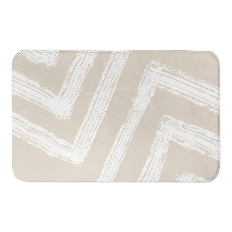Neutral Zags Bath Mat