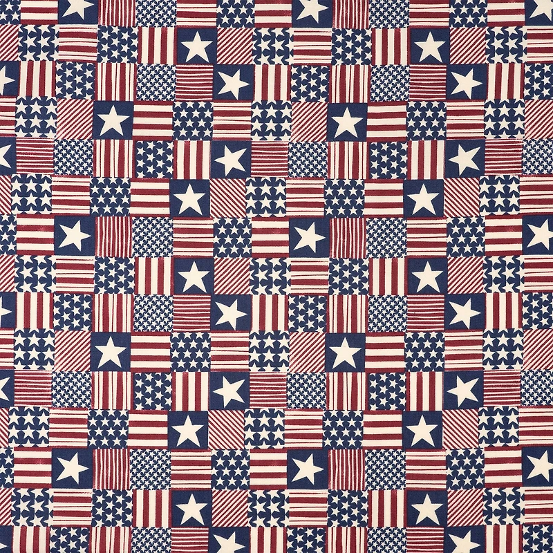 SINGER Patriotic Stars & Stripes Patchwork Ringspun Cotton Fabric