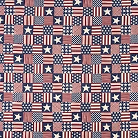 SINGER Patriotic Stars & Stripes Patchwork Ringspun Cotton Fabric