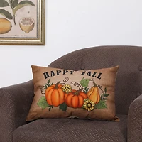 Glitzhome® Faux Burlap Fall Pumpkin Pillow
