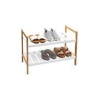 Organize It All Sonora Bamboo 2-Tier Stackable Shoe Racks, 2ct.
