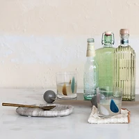 Hello Honey® 8" Beige Oval Marble Serving Tray