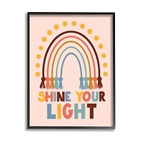Stupell Industries Shine Your Light Hanukkah Rainbow Framed Giclee Art