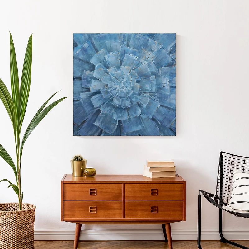 Blue Floral 24" x 24" Canvas Wall Art