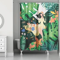Jungle Swing Girl 71" x 74" Shower Curtain