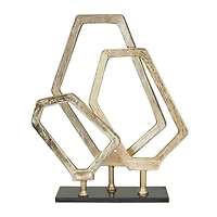 Gold Aluminum Contemporary Sculpture, 22" x 18" x 6"