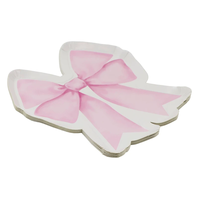 24 Packs: 8 ct. (192 total) 7" Pink Bow Snack Plates by Celebrate It™