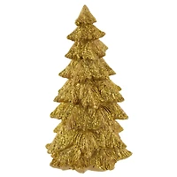 6" Gold Metallic Glittered Resin Tabletop Christmas Tree