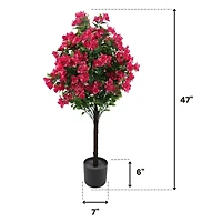 GreenSmart Dekor 4ft. Artificial Bougainvillea Plant in Black Pot 