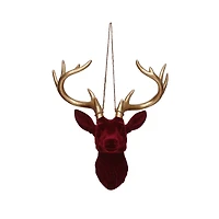 11.5" Burgundy & Gold Flocked Reindeer Wall Décor by Ashland®