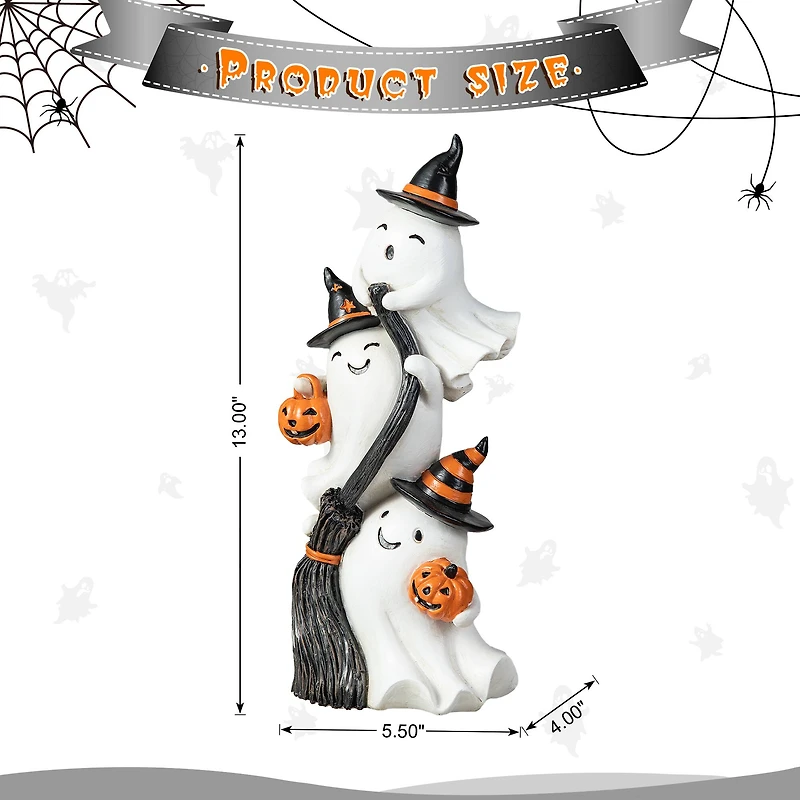 Glitzhome® 13" Halloween Stacked Ghost Table Décor