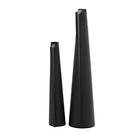 CosmoLiving by Cosmopolitan Black Metal Slim Vase with Handles Set of 2 22", 17"