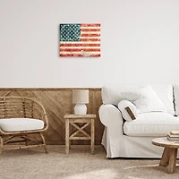 Stupell Industries Rustic American Flag Canvas Wall Art
