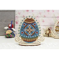 Mp Studia Blue Easter Egg Cross Stitch on Wood Kit
