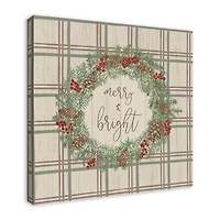 Merry & Bright Plaid Canvas Wall Art