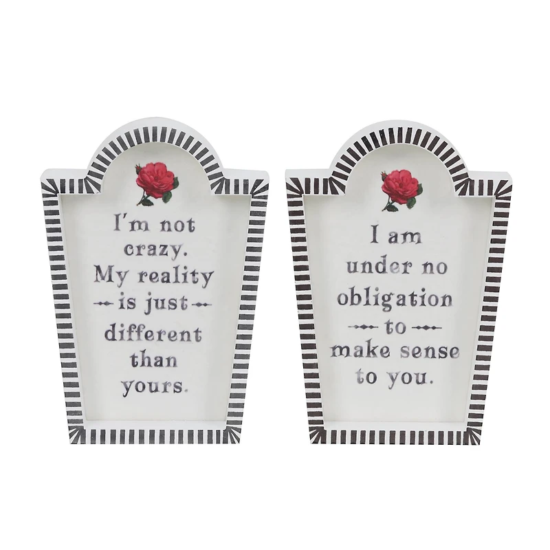 Assorted 7" Black & White Stripe Sentiment Tabletop Sign by Ashland®