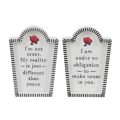 Assorted 7" Black & White Stripe Sentiment Tabletop Sign by Ashland®