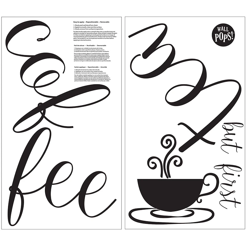 WallPops But First Coffee Wall Quote