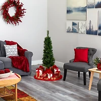 4ft. Pre-Lit Green Artificial Christmas Tree, Clear LED Lights