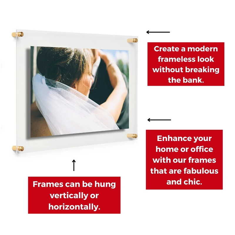 Cool Modern Frames 4 Pack Double Panel Acrylic Float Frames
