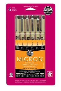 6 Packs: 6 ct. (36 total) Pigma® Micron™ Black Fine Line Pen Set